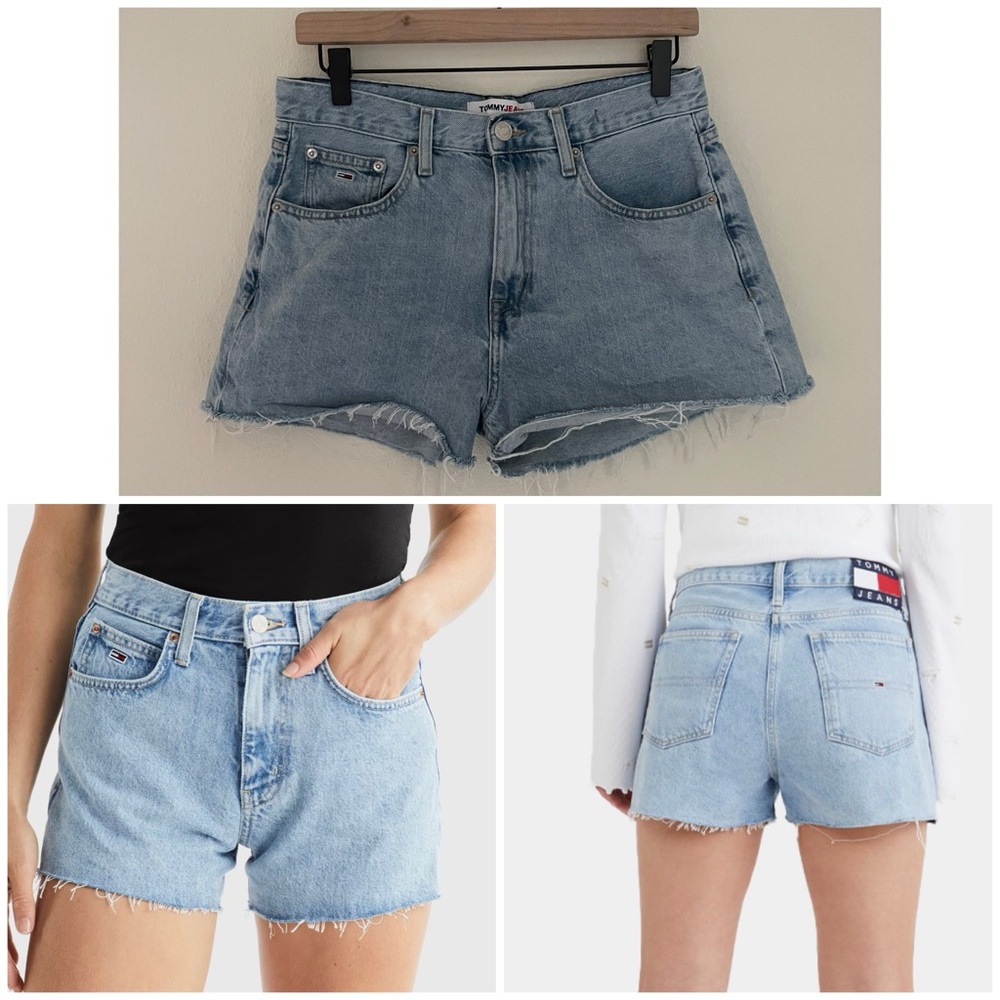 Tommy Hilfiger Retro Hotpant Denim Short Women's Light Blue Jean Shorts Size 29